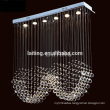 Modern Design Rectangular Rain Drop Factory Wholesale Small Crystal Chandelier Lamp